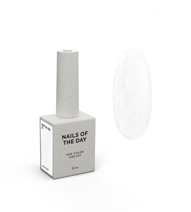 NAILSOFTHEDAY Bottle gel 37 – gel lechoso reflectante súper fuerte para fortalecer las uñas, 10 ml