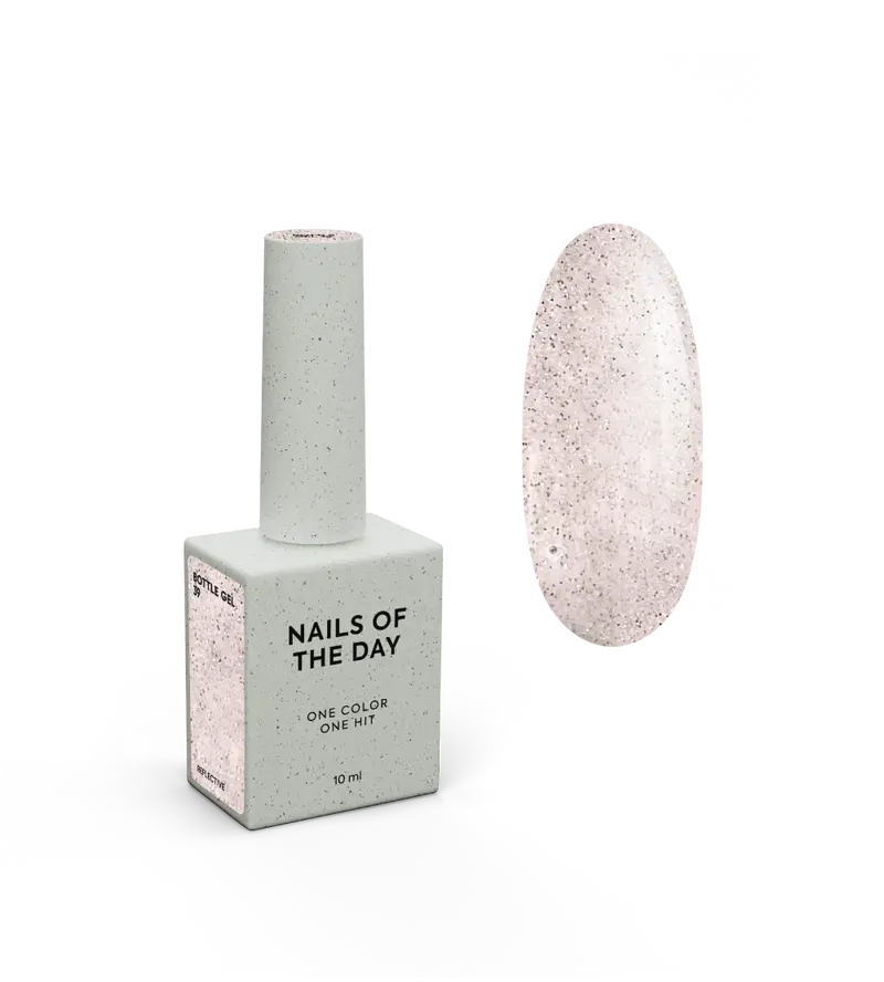 NAILSOFTHEDAY Bottle gel 39 – gel fortalecedor de uñas ultrafuerte que refleja la luz nude, 10 ml