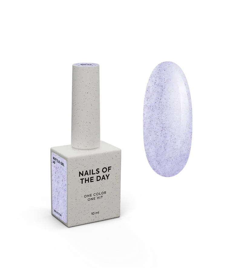 NAILSOFTHEDAY Bottle Gel 40 – gel ultraresistente lila con efecto reflectante para el refuerzo de uñas, 10 ml
