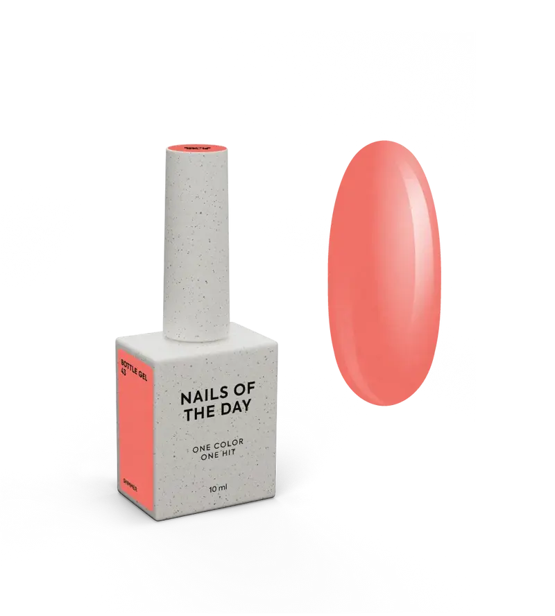 NAILSOFTHEDAY Bottle gel 43 – rojo con brillo, gel fortalecedor de uñas extra fuerte, 10 ml