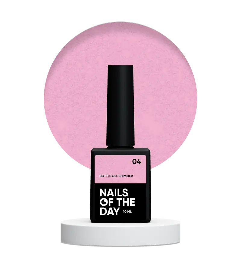 NAILSOFTHEDAY Bottle gel shimmer 04 – gel rosa ultrafuerte con brillo plateado, 10 ml