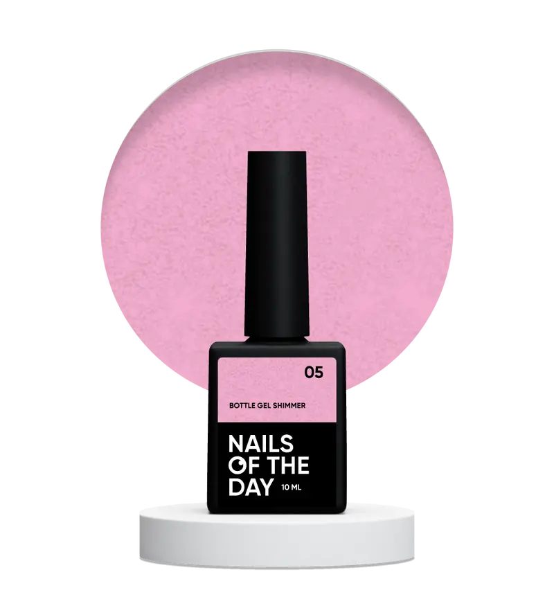NAILSOFTHEDAY Bottle gel shimmer 05 – gel violeta ultrafuerte con brillo plateado, 10 ml