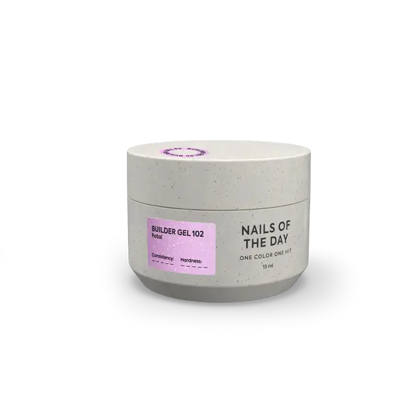 NAILSOFTHEDAY Builder Gel 102 — builder gel rosa-lechoso con pan de oro, 15 ml