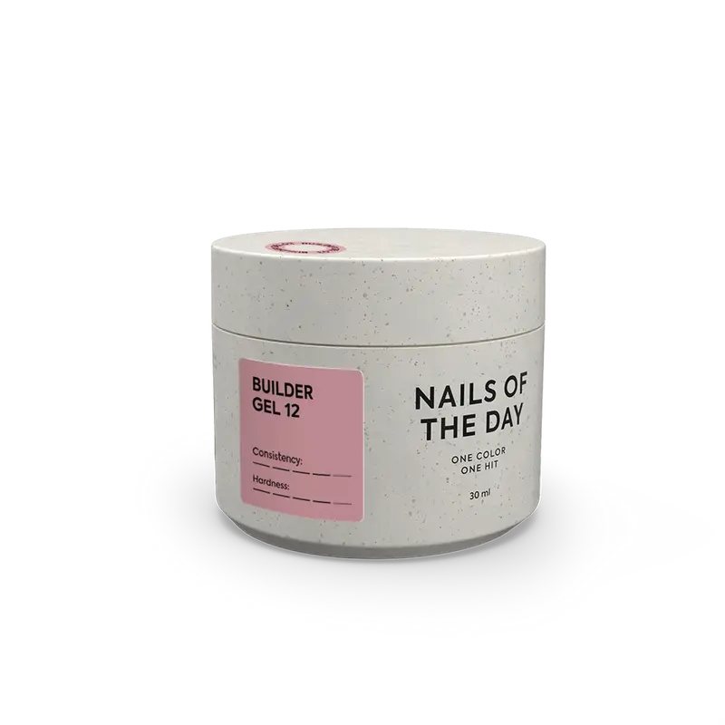 NAILSOFTHEDAY Builder Gel 12 — gel rosa nude para extensiones de uñas, 15ml-30 ml