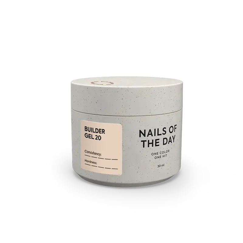 NAILSOFTHEDAY Builder Gel 20 — gel nude arena para extensiones de uñas, 30ml/15 ml