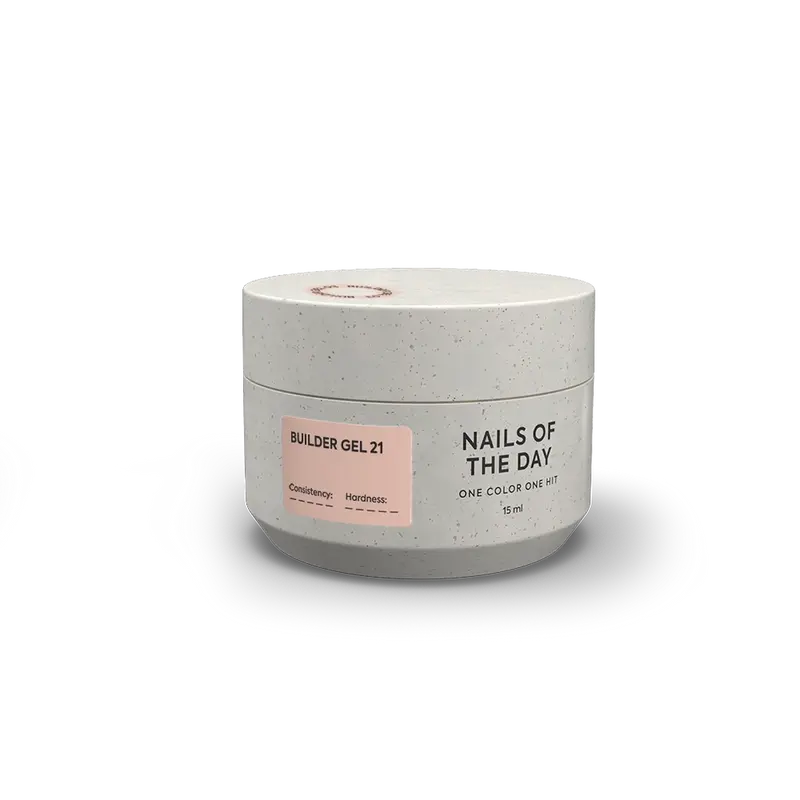 NAILSOFTHEDAY Builder Gel 21 — gel nude cálido para extensiones de uñas, 15ml/30ml