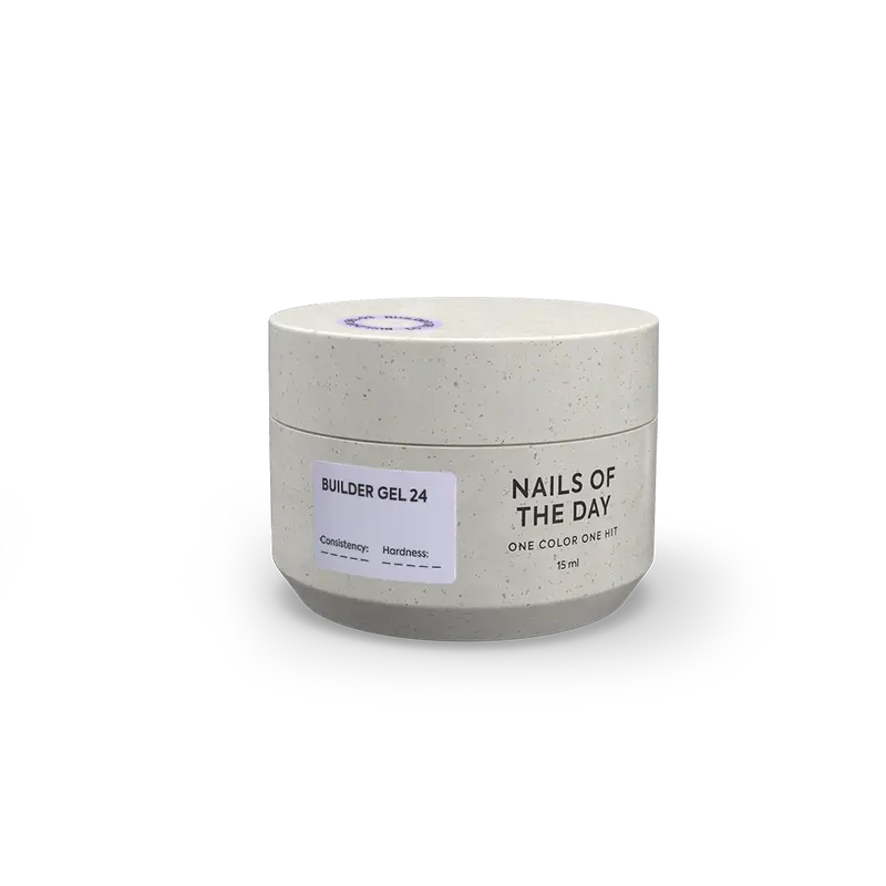 NAILSOFTHEDAY Builder Gel 24 — gel lechoso con velo rosado para extensiones de uñas, 15 ml