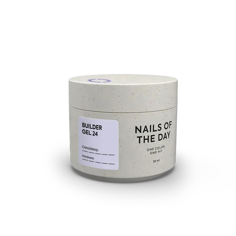 NAILSOFTHEDAY Builder Gel 24 — gel lechoso con velo rosado para extensiones de uñas, 30 ml