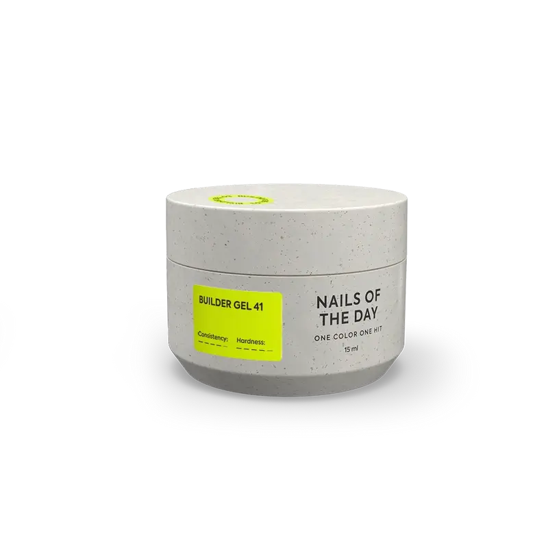 NAILSOFTHEDAY Builder Gel 41 — gel amarillo limón intenso para extensiones de uñas, 15 ml