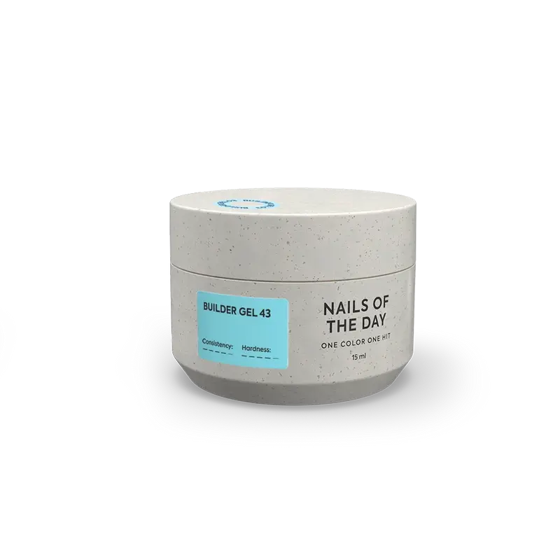 NAILSOFTHEDAY Builder Gel 43 — gel azul claro para extensiones de uñas, 15 ml