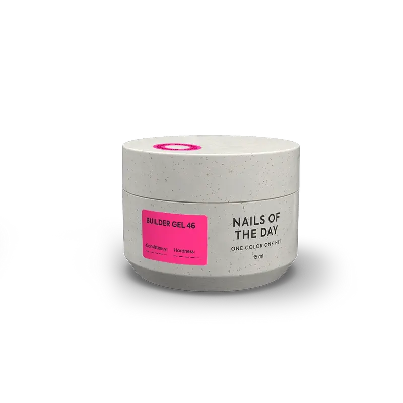 NAILSOFTHEDAY Builder Gel 46 — gel rosa intenso para extensiones de uñas, 15 ml