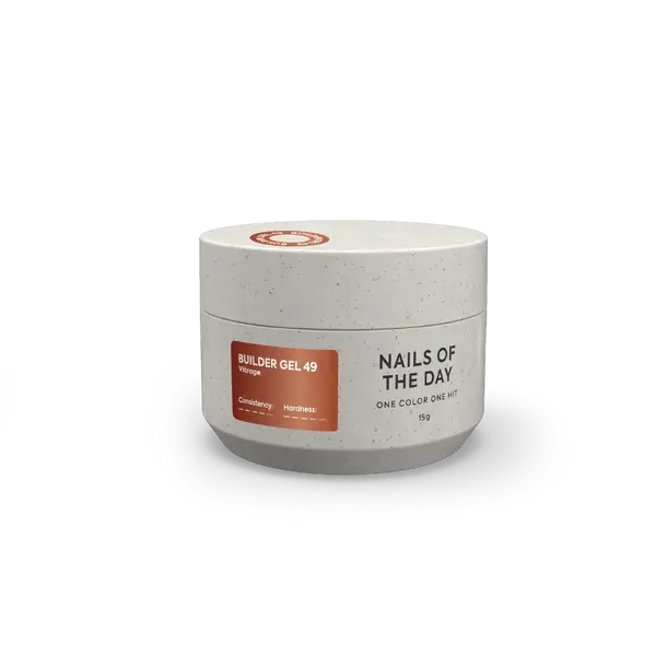 NAILSOFTHEDAY Builder gel 49 Vitrage — gel constructor vitral caramelizado para extensión de uñas, 15 ml