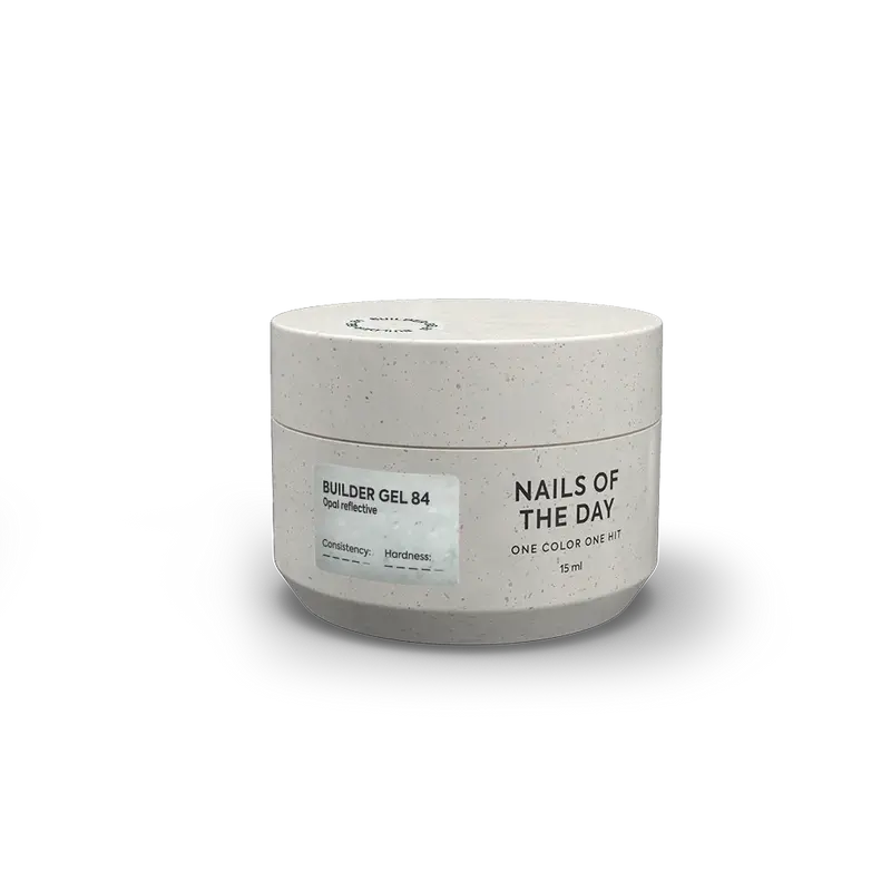 NAILSOFTHEDAY Builder Gel 84 — builder gel lechoso reflectante con brillo opal, 15 ml