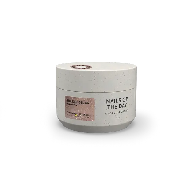 NAILSOFTHEDAY Builder Gel 86 — builder gel nude reflectante con brillo opal, 15 ml
