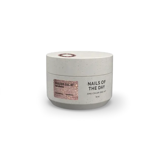 NAILSOFTHEDAY Builder Gel 87 — builder gel nude cálido reflectante con brillo opal, 15 ml