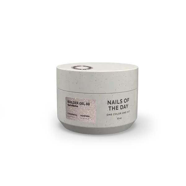 NAILSOFTHEDAY Builder Gel 88 — builder gel beige reflectante con brillo opal, 15 ml