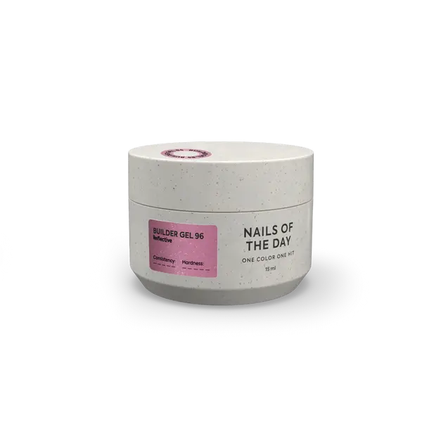 NAILSOFTHEDAY Builder Gel 96 — builder gel reflectante rosa, 15 ml