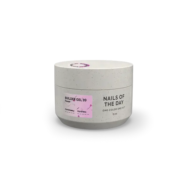 NAILSOFTHEDAY Builder Gel 99 — builder gel rosa con flores secas, 15 ml