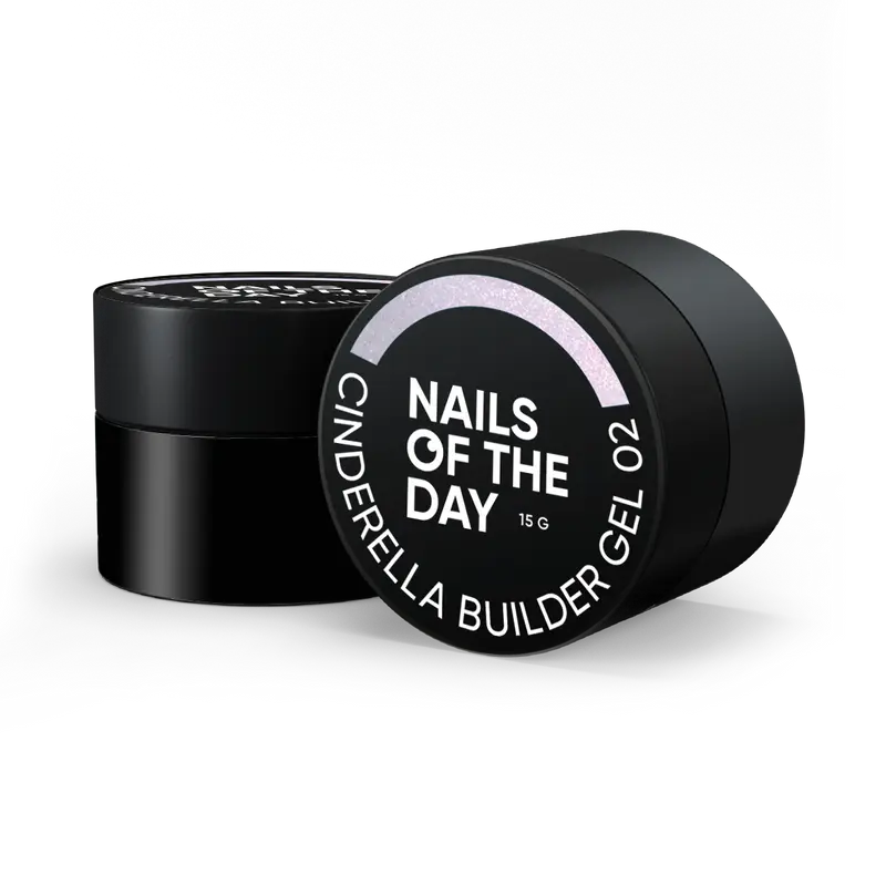 NAILSOFTHEDAY Cinderella builder gel 02 — gel constructor rosa con iridiscencia perlada para uñas, 15 g