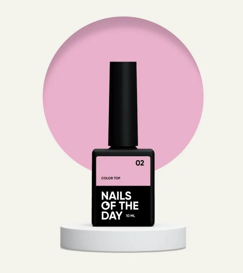 NAILSOFTHEDAY Color Top 02 — top nude rosa sin capa pegajosa para uñas, 10 ml.
