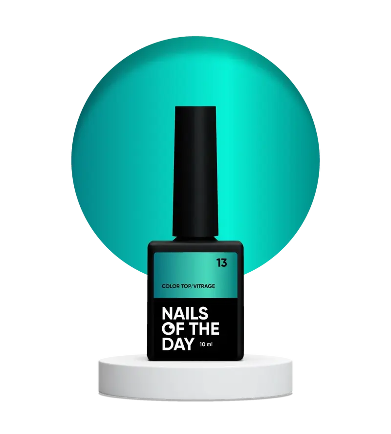 NAILSOFTHEDAY Color Top/Vitrage 13 — Top Coat Vitrage Azul Marino Profundo Semitransparente, 10 ml