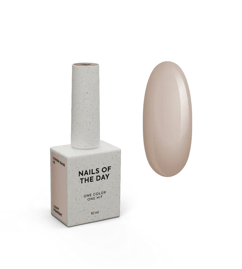 NAILSOFTHEDAY Cover base 43 light pigment — recubrimiento base beige translúcido ligeramente pigmentado para uñas, 10 ml