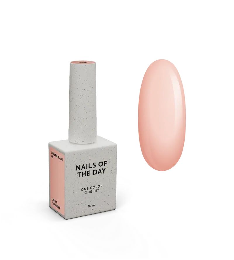 NAILSOFTHEDAY Cover Base 45 Light Pigment – base para uñas nude semitransparente con pigmentación ligera, 10 ml