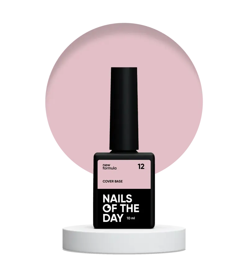 Nailsoftheday Cover base NEW Formula 12 — base camuflaje en tono beige rosado apagado para uñas, 10 ml