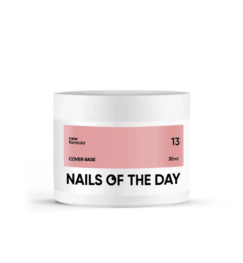 Nailsoftheday Cover Base NEW Formula 13 — base camufladora en un tono rosa nude, ideal para uñas, 30 ml.