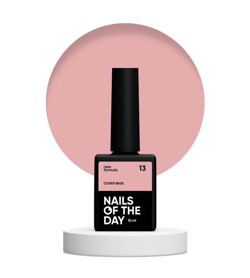 Nailsoftheday Cover base NEW Formula 13 — base camuflaje en tono rosa nude para uñas, 10 ml