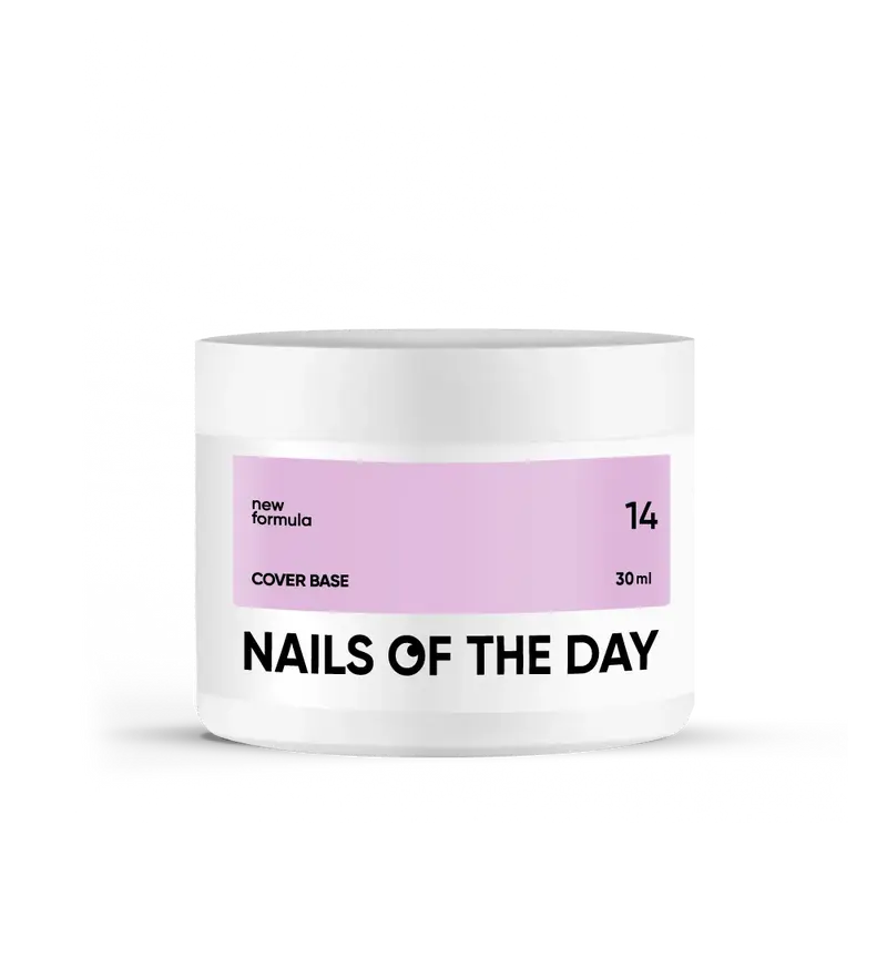 Nailsoftheday Cover Base NEW Formula 14 — base camufladora en un tono lila, ideal para uñas, 30 ml.