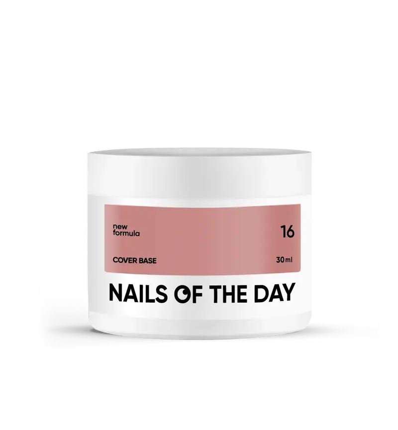 Nailsoftheday Cover Base NEW Formula 16 — base camufladora en un tono nude natural oscuro, ideal para uñas, 30 ml.
