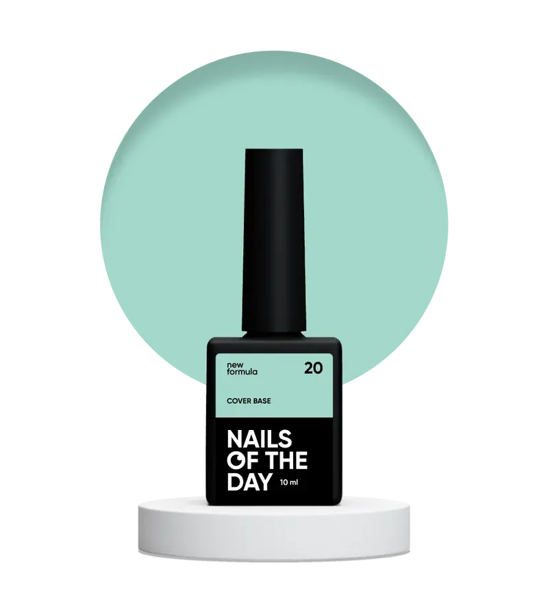 Nailsoftheday Cover base NEW Formula 20 - base camuflaje de color menta, 10 ml