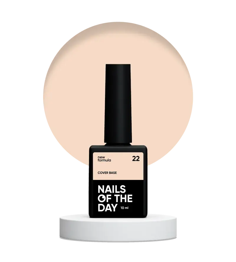 Nailsoftheday Cover base NEW Formula 22 - base camuflaje de color melocotón suave, 10 ml