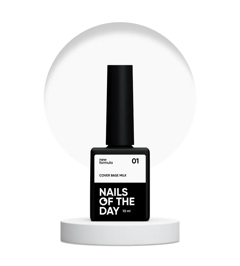 Nailsoftheday Cover Base NEW Formula Milk 01 - base camuflaje semitransparente de tono frío lechoso, 10 ml.