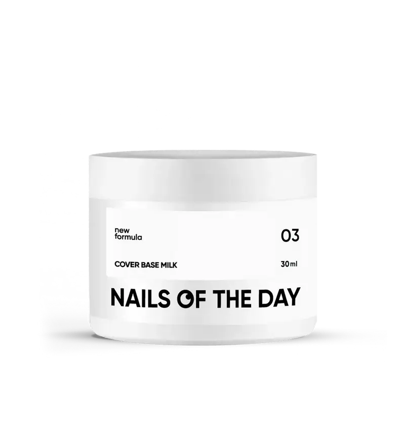 Nailsoftheday Cover Base NEW Formula Milk 03 — base camufladora lechosa semitransparente para uñas, 30 ml