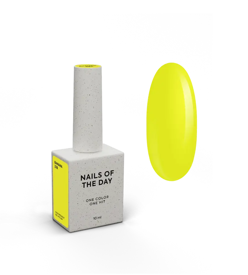 NAILSOFTHEDAY Esmalte en gel Vanana-228 — esmalte en gel amarillo neón superpuesto en una capa, 10 ml