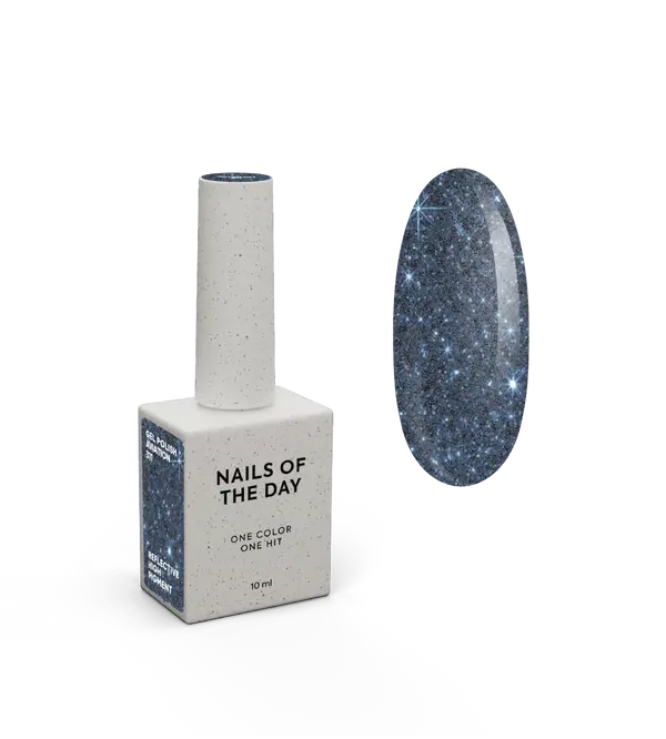 NAILSOFTHEDAY Gel Polish Aviation — esmalte semipermanente azul-gris reflectante, 10 ml