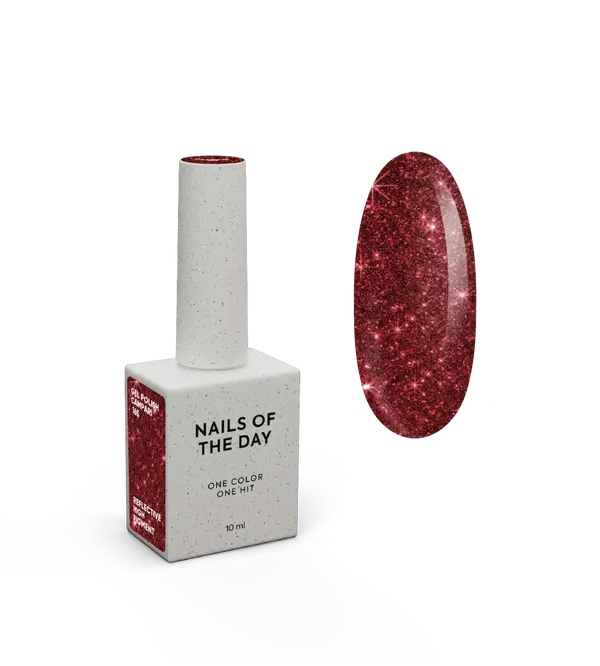NAILSOFTHEDAY Gel Polish Campari — esmalte semipermanente rojo reflectante, 10 ml
