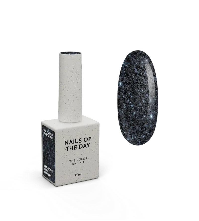 NAILSOFTHEDAY Gel Polish Eclipse — esmalte semipermanente negro-azul reflectante, 10 ml