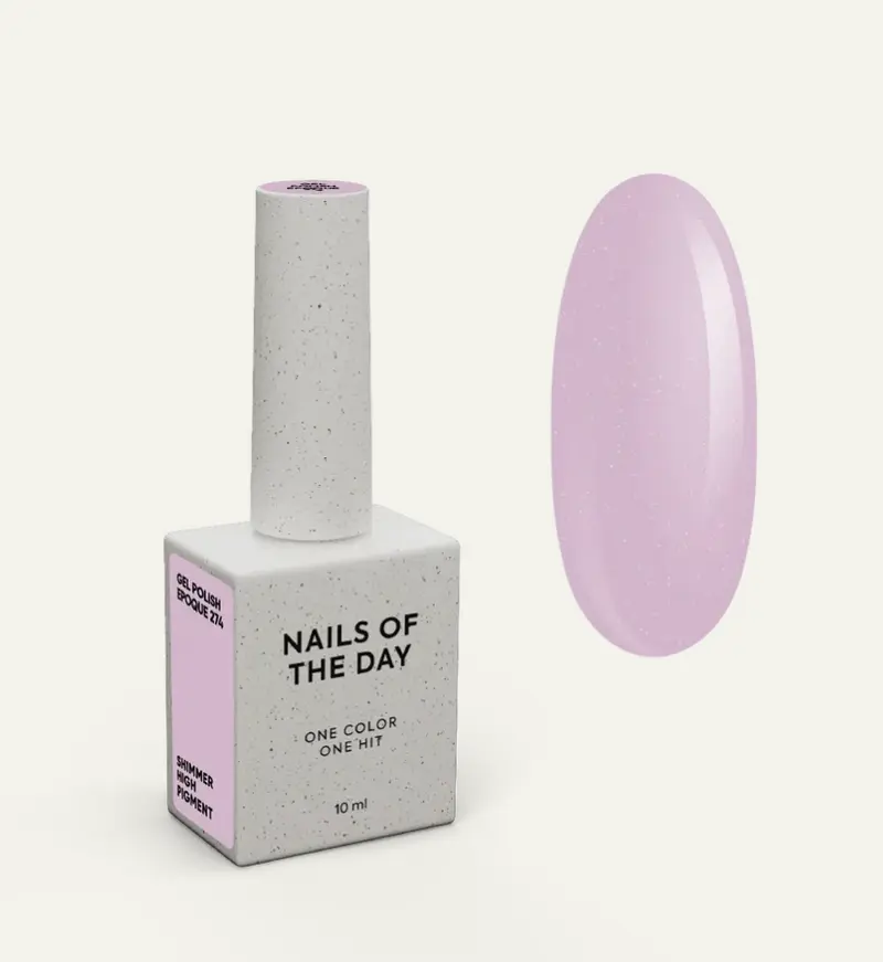 NAILSOFTHEDAY Gel Polish Epoque 274 — esmalte semipermanente malva empolvado con shimmer y cobertura en una sola capa, 10 ml