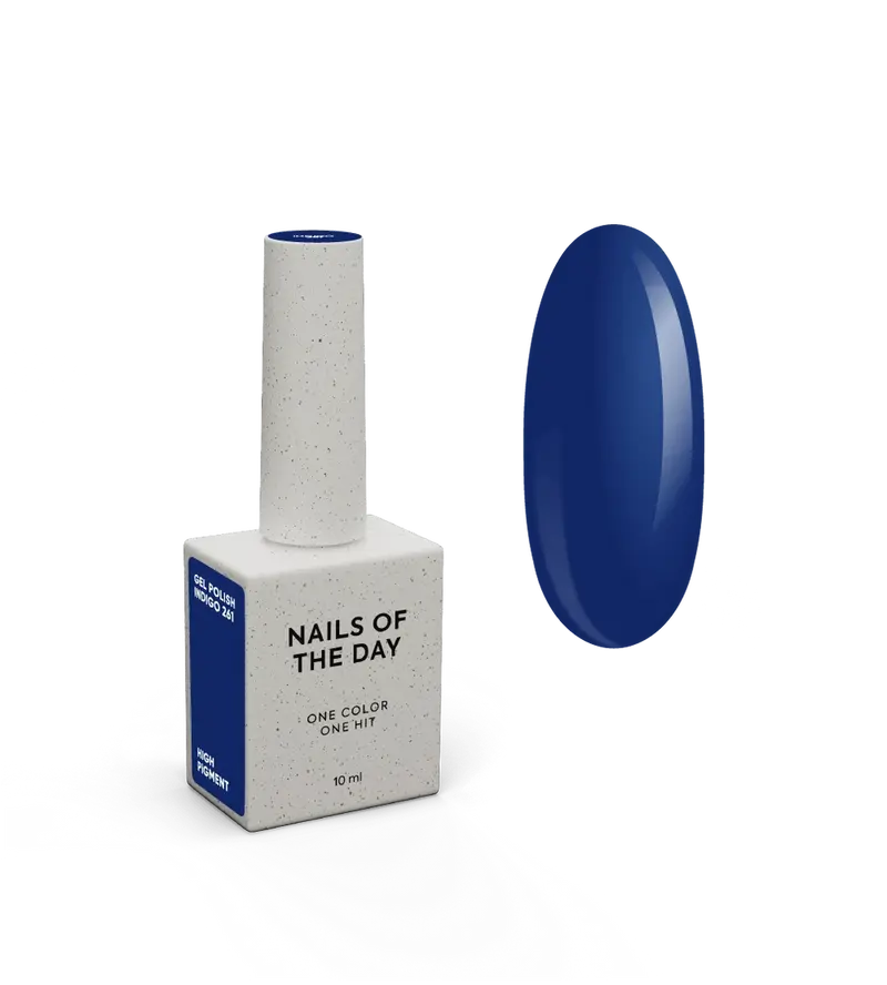 NAILSOFTHEDAY Gel Polish Indigo — esmalte semipermanente azul índigo intenso con cobertura completa en una sola capa. 10 ml.
