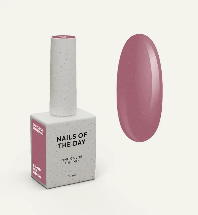 NAILSOFTHEDAY Gel Polish Parfum 061 — esmalte semipermanente en tono empolvado oscuro con shimmer y cobertura en una sola capa, 10 ml