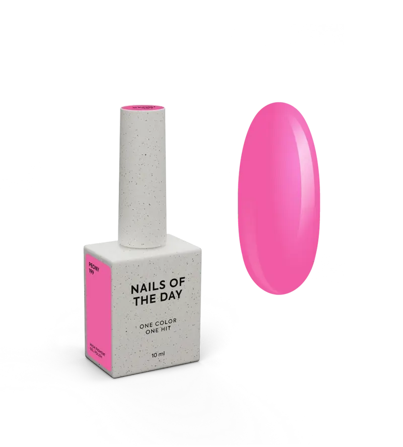 NAILSOFTHEDAY Gel Polish Peony — esmalte semipermanente rosa intenso y cálido, cubre en una sola capa, 10 ml.