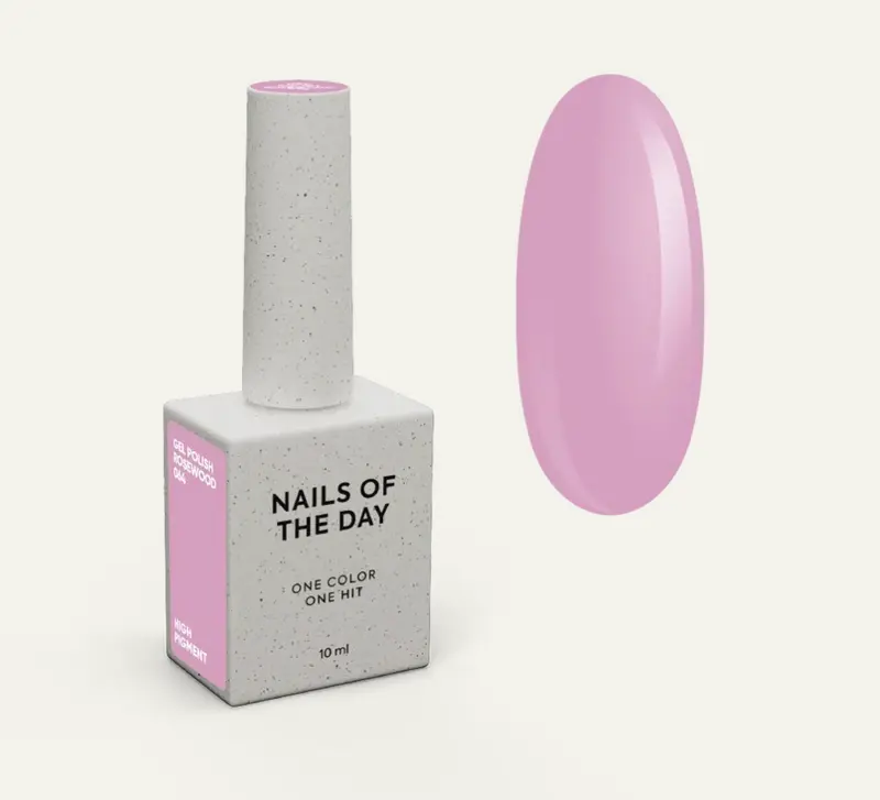 NAILSOFTHEDAY Gel Polish Rosewood 064 — esmalte semipermanente rosa empolvado con cobertura en una sola capa, 10 ml