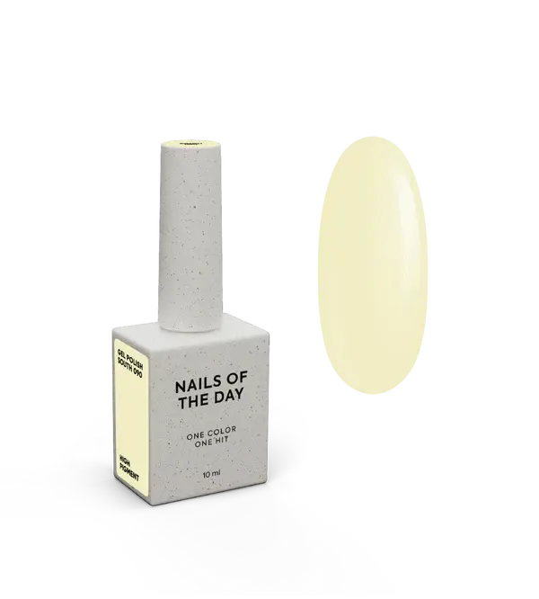NAILSOFTHEDAY Gel Polish South — esmalte semipermanente amarillo pastel con cobertura en una capa, 10 ml