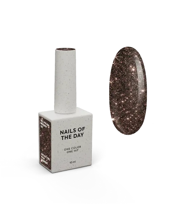 NAILSOFTHEDAY Gel Polish Whiskey — esmalte semipermanente marrón reflectante, 10 ml