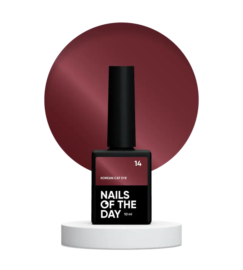 NAILSOFTHEDAY Korean Cat Eye 14 – esmalte semipermanente efecto ojo de gato rojo, 10 ml.