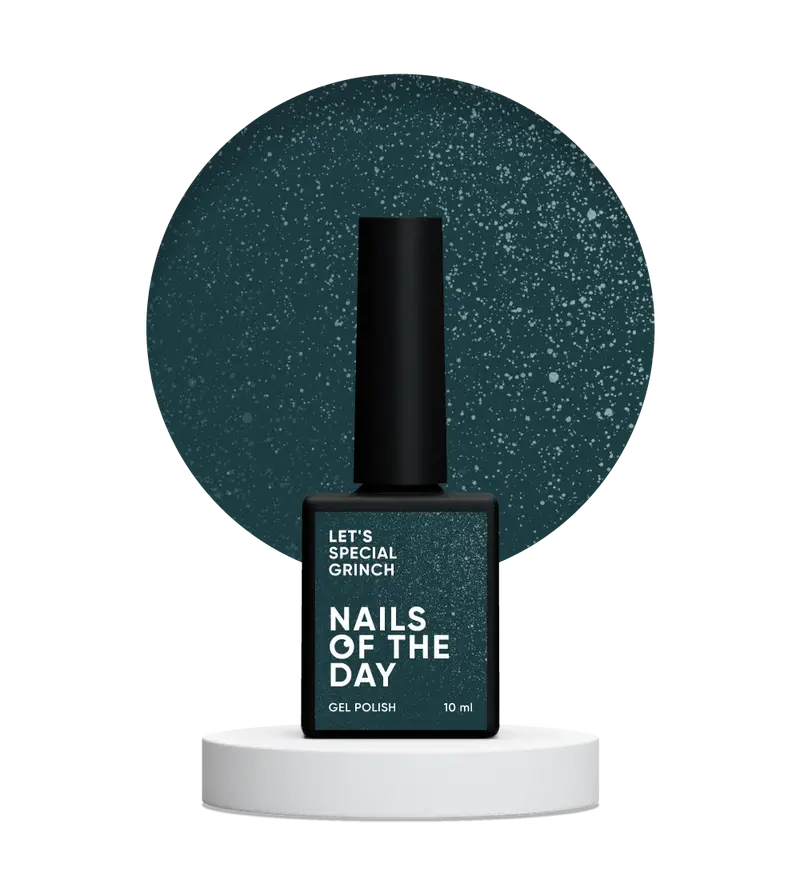 NAILSOFTHEDAY Let’s Special Grinch — un esmalte en gel de color verde esmeralda con un fino brillo, que ofrece cobertura completa en una sola capa, 10 ml.