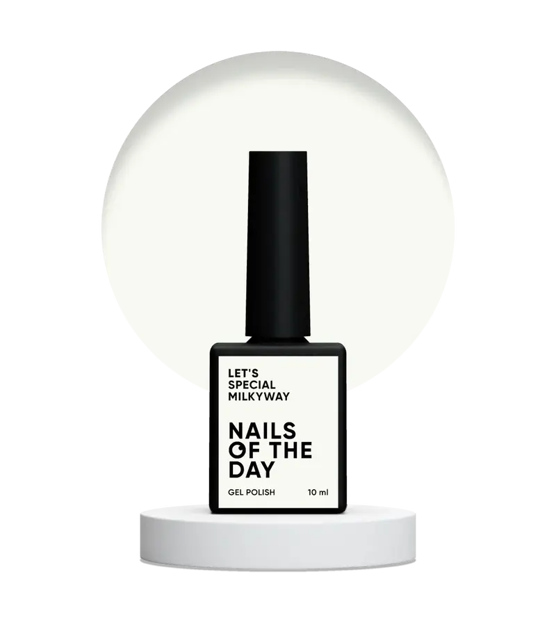 NAILSOFTHEDAY Let’s Special Milkyway — esmalte semipermanente blanco lechoso para uñas, que cubre perfectamente en una sola capa, 10 ml.